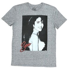 Official Selena Merchandise Selena Quintanilla Gray Graphic T-Shirt Size Medium